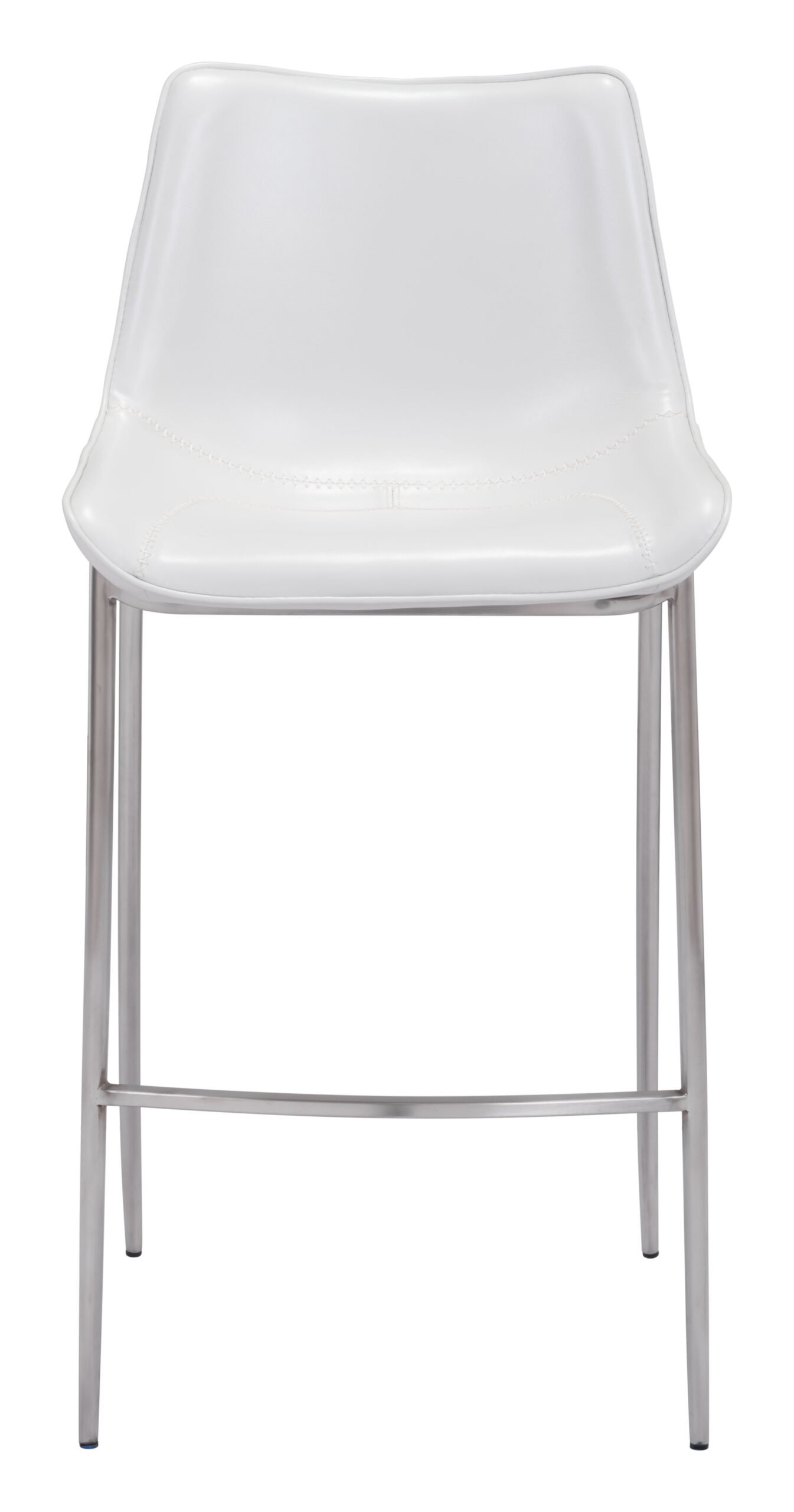 Magnus Barstool (Set of 2) White & Silver - Image 5