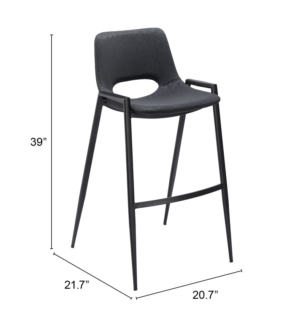 Desi Barstool (Set of 2) Black - Image 9