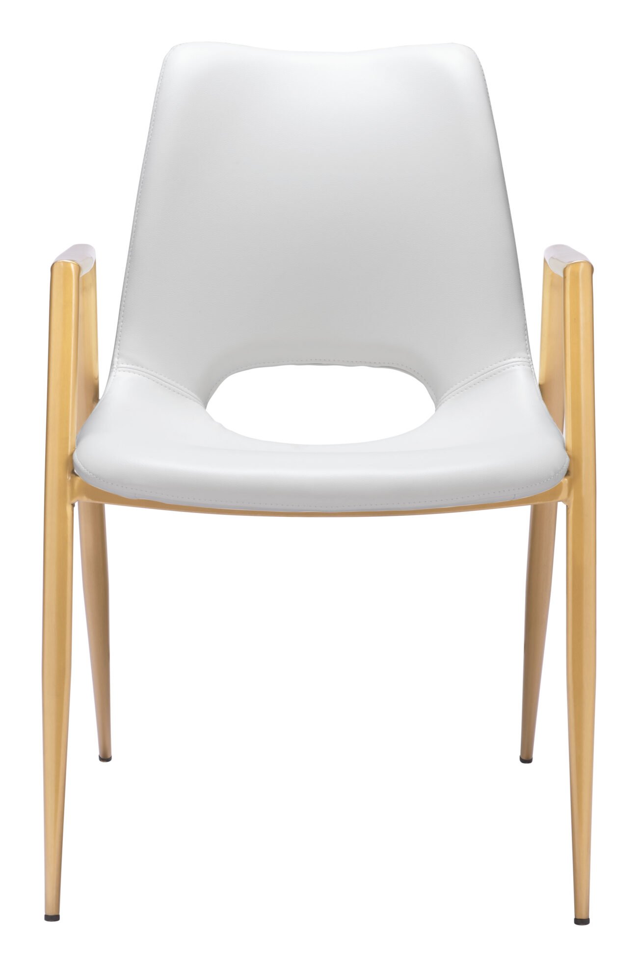 Desi Dining Chair (Set of 2) White & Gold - Image 5