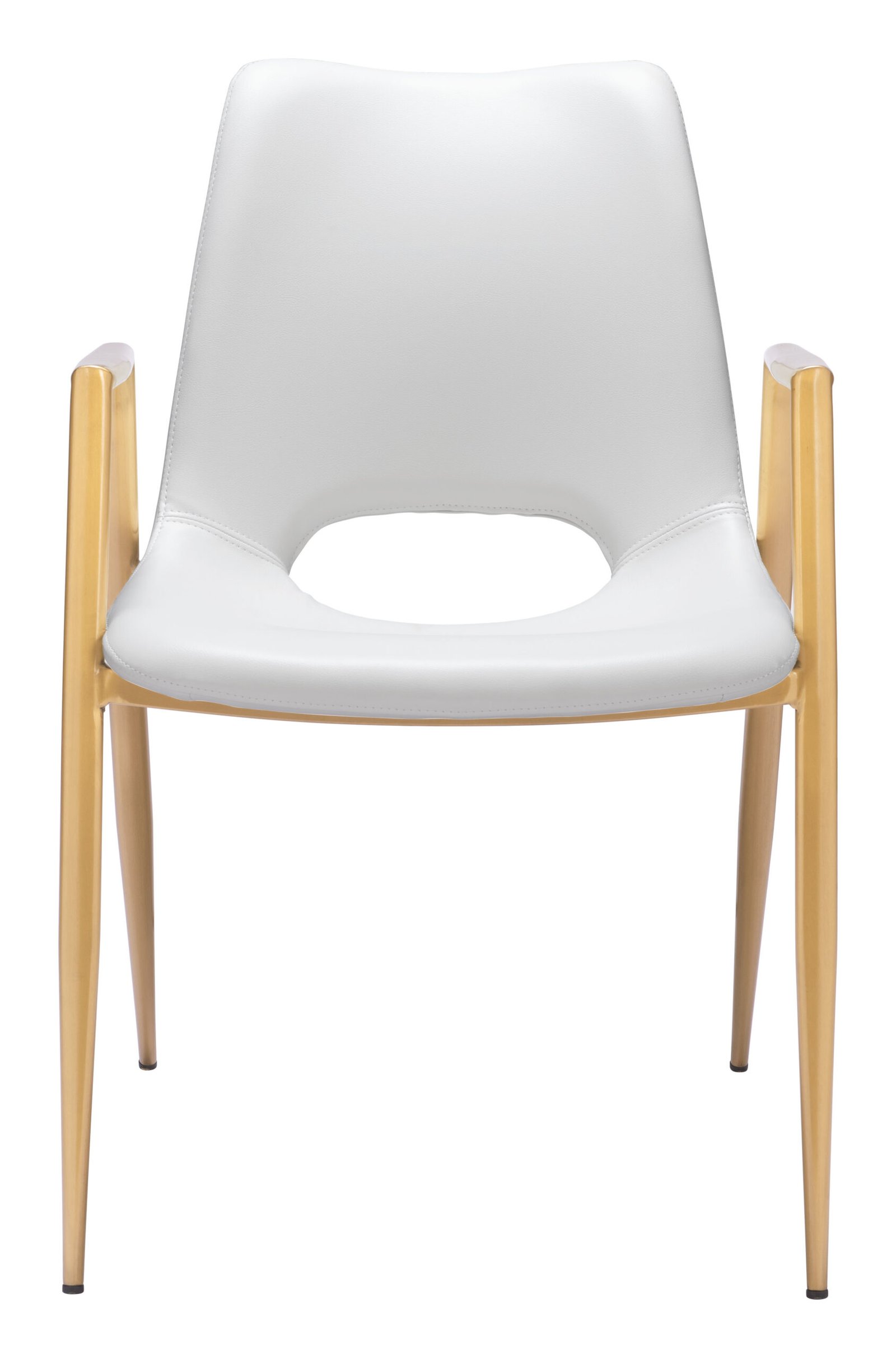Desi Dining Chair (Set of 2) White & Gold - Image 5