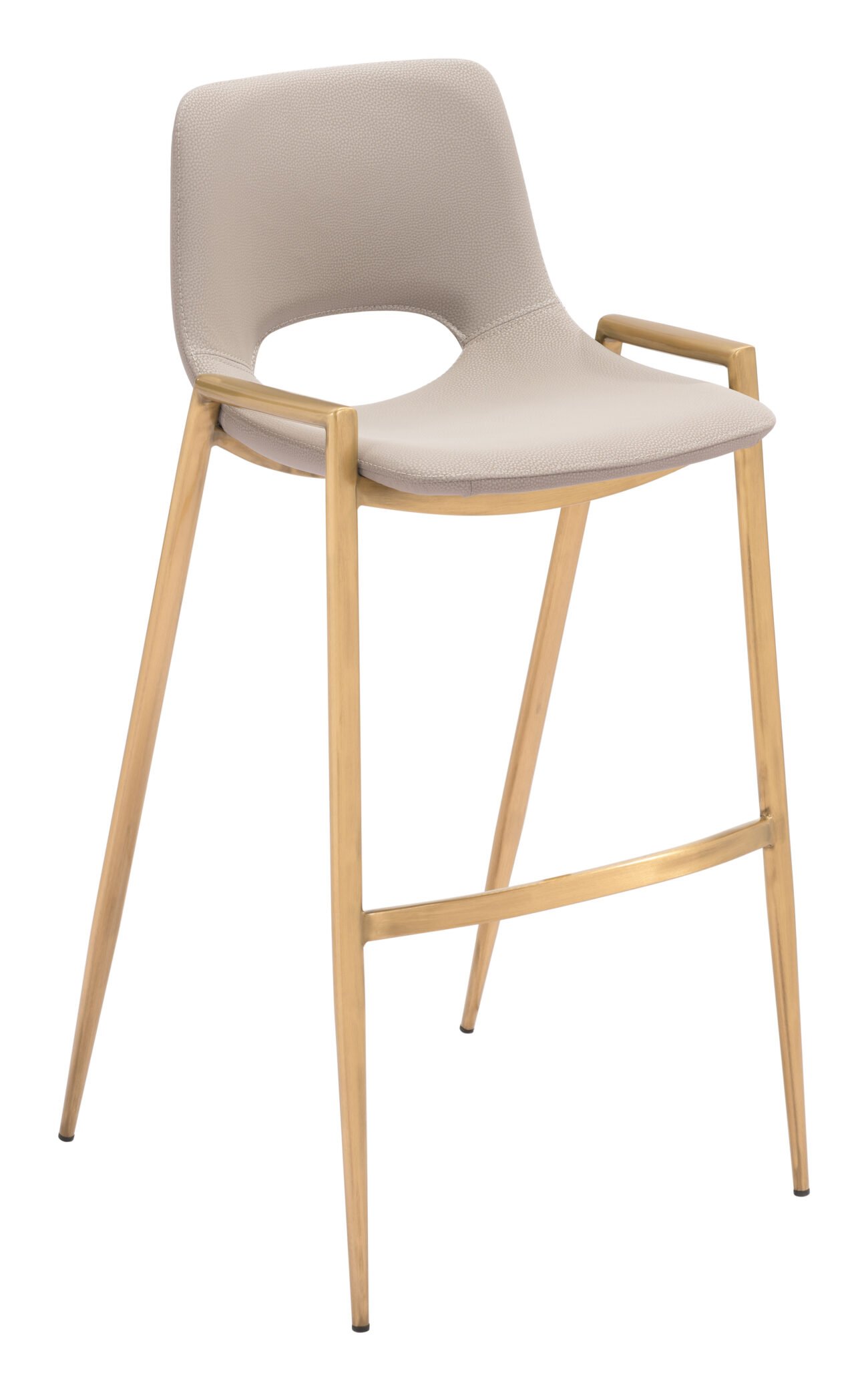 Desi Barstool (Set of 2) Beige & Gold - Image 2