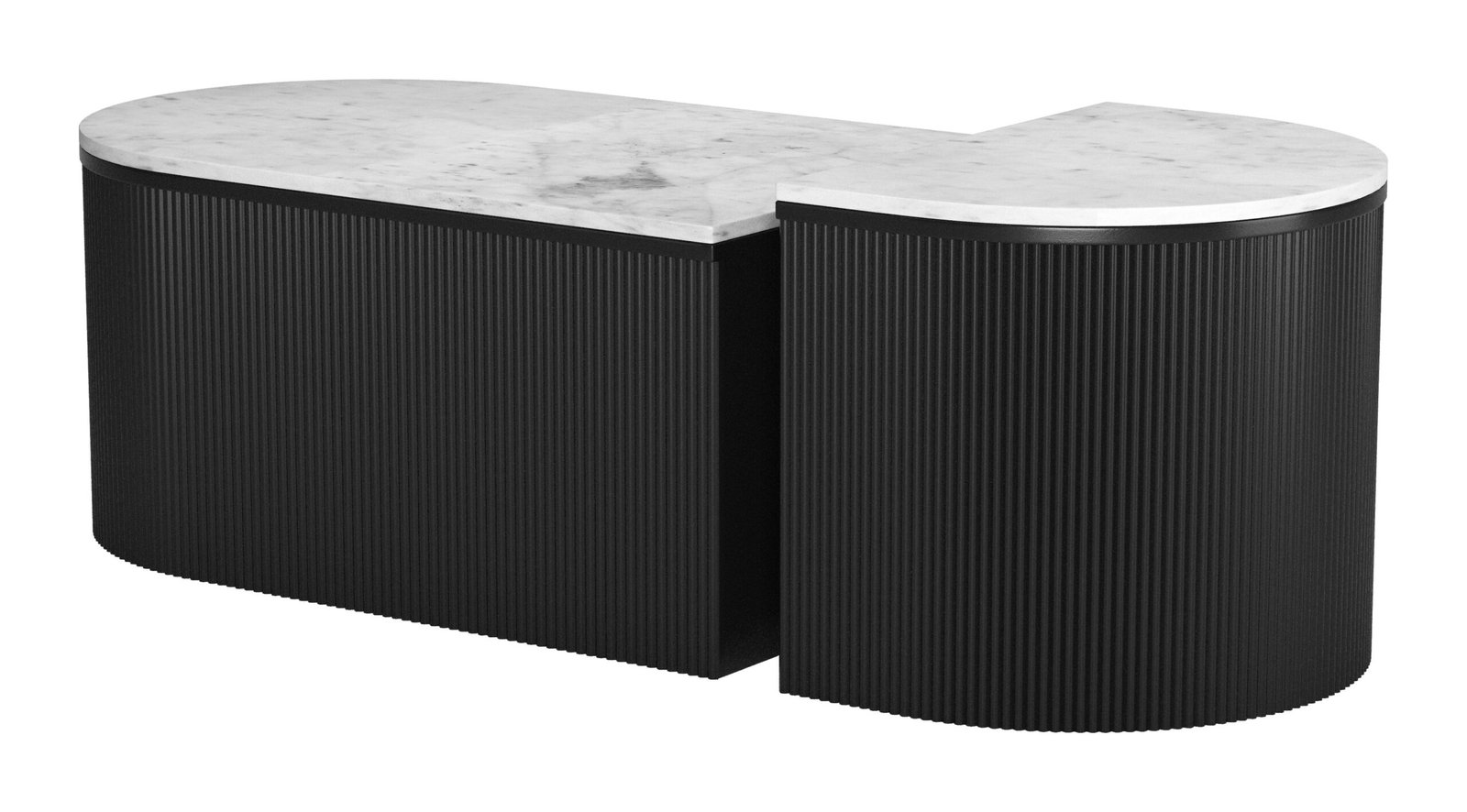 Ormara Coffee Table Set (2-Piece) White & Black - Image 6