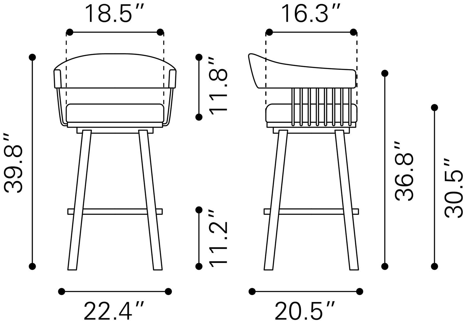 Bantry Swivel Barstool White - Image 9