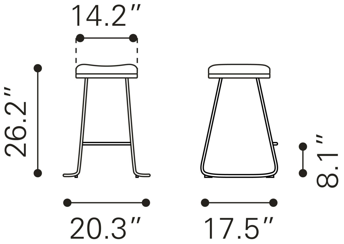 Bree Counter Stool (Set of 2) Burgundy & Gold - Image 10