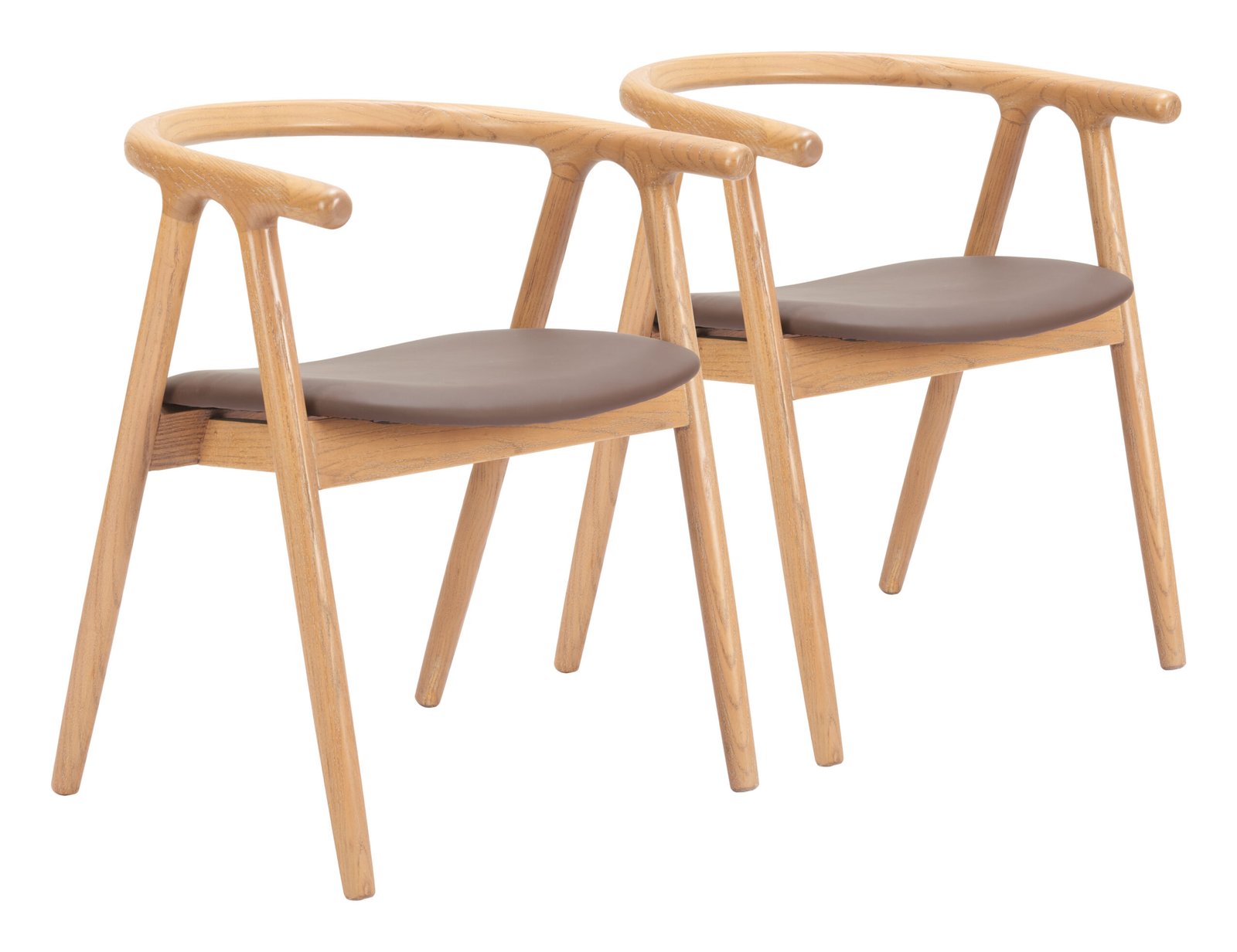 Peker Dining Chair (Set of 2) Brown & Natural - Image 11