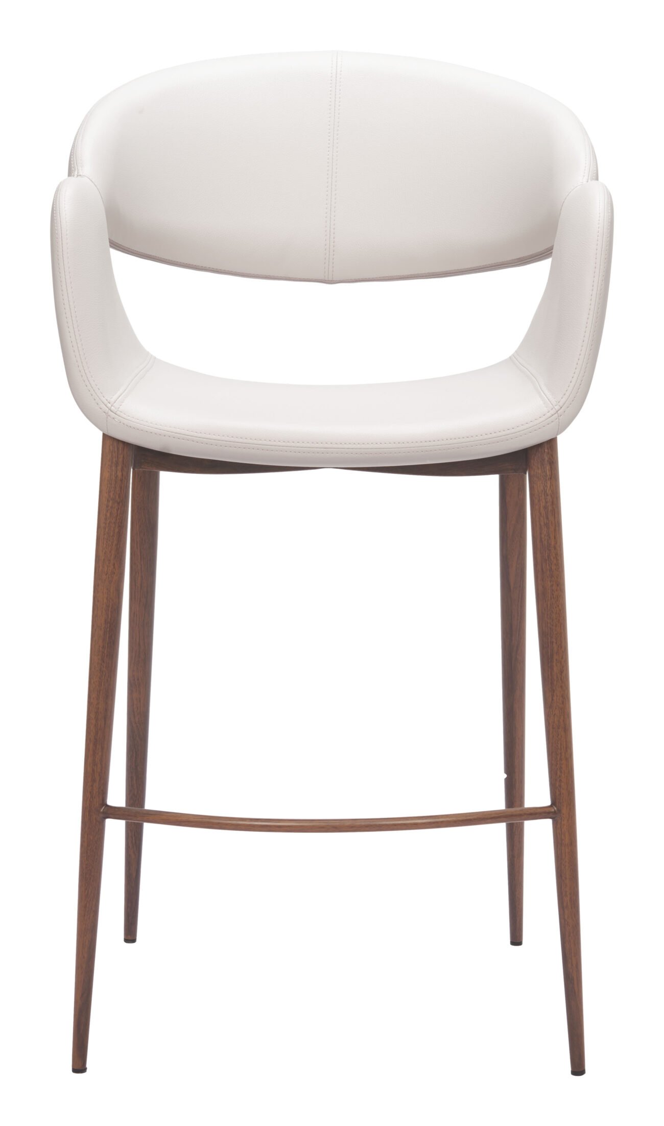 Limay Counter Stool Beige & Walnut - Image 3