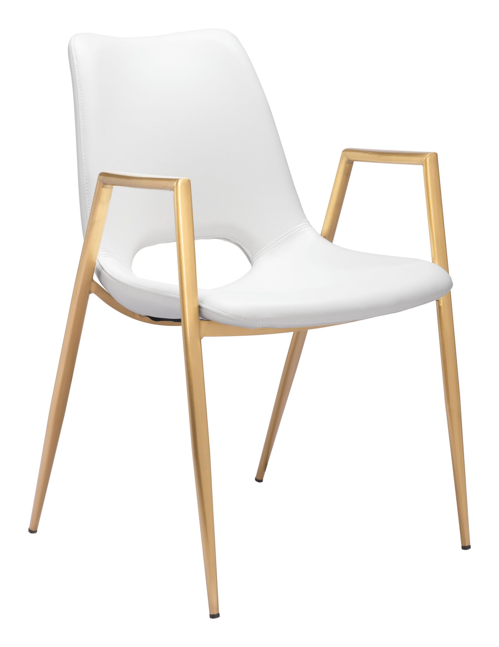 Desi Dining Chair (Set of 2) White & Gold - Image 3
