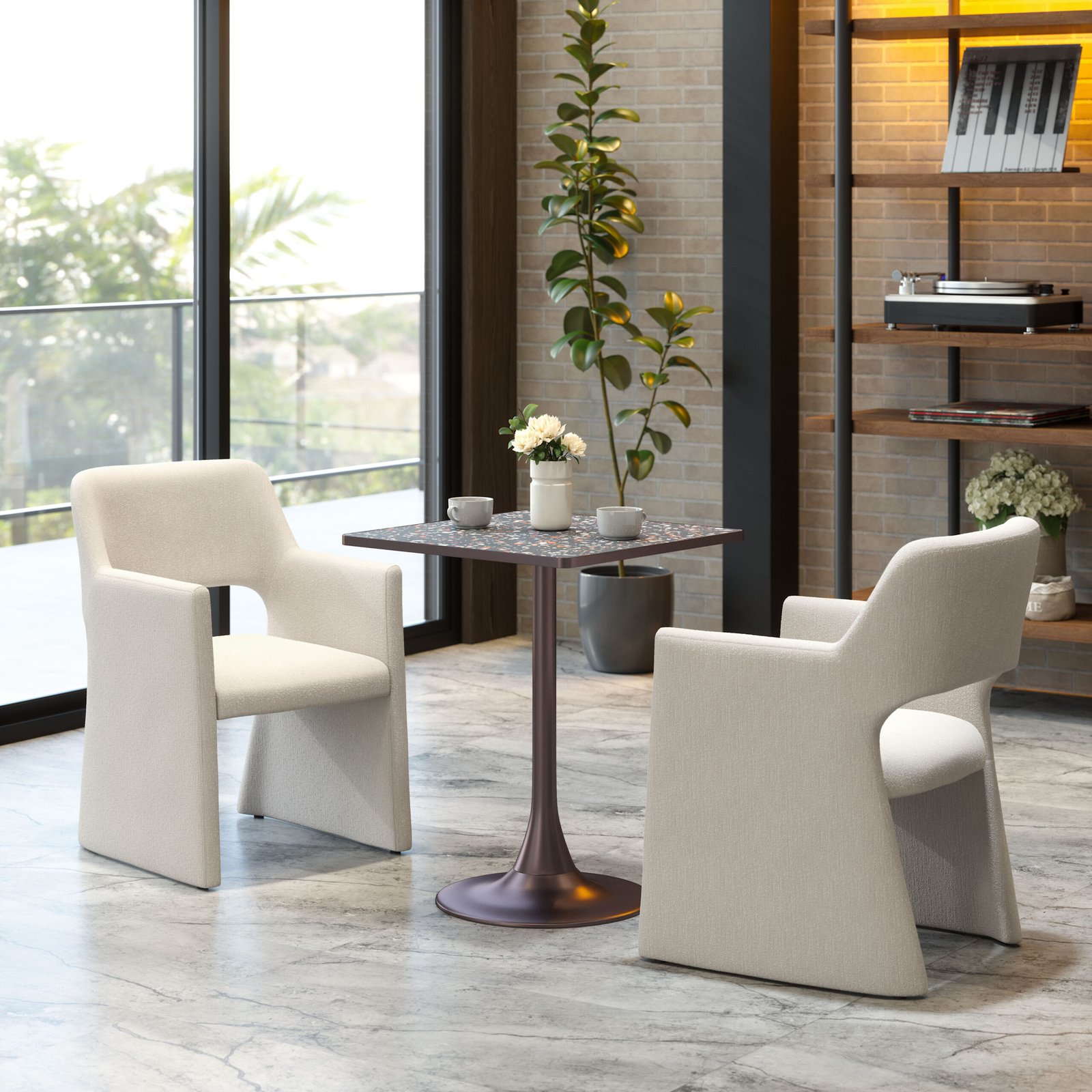 Minet Dining Chair Linen White - Image 2