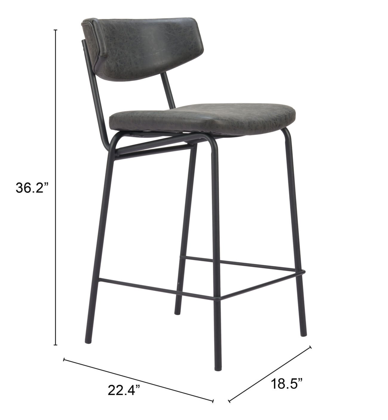 Charon Counter Stool (Set of 2) Vintage Black - Image 11