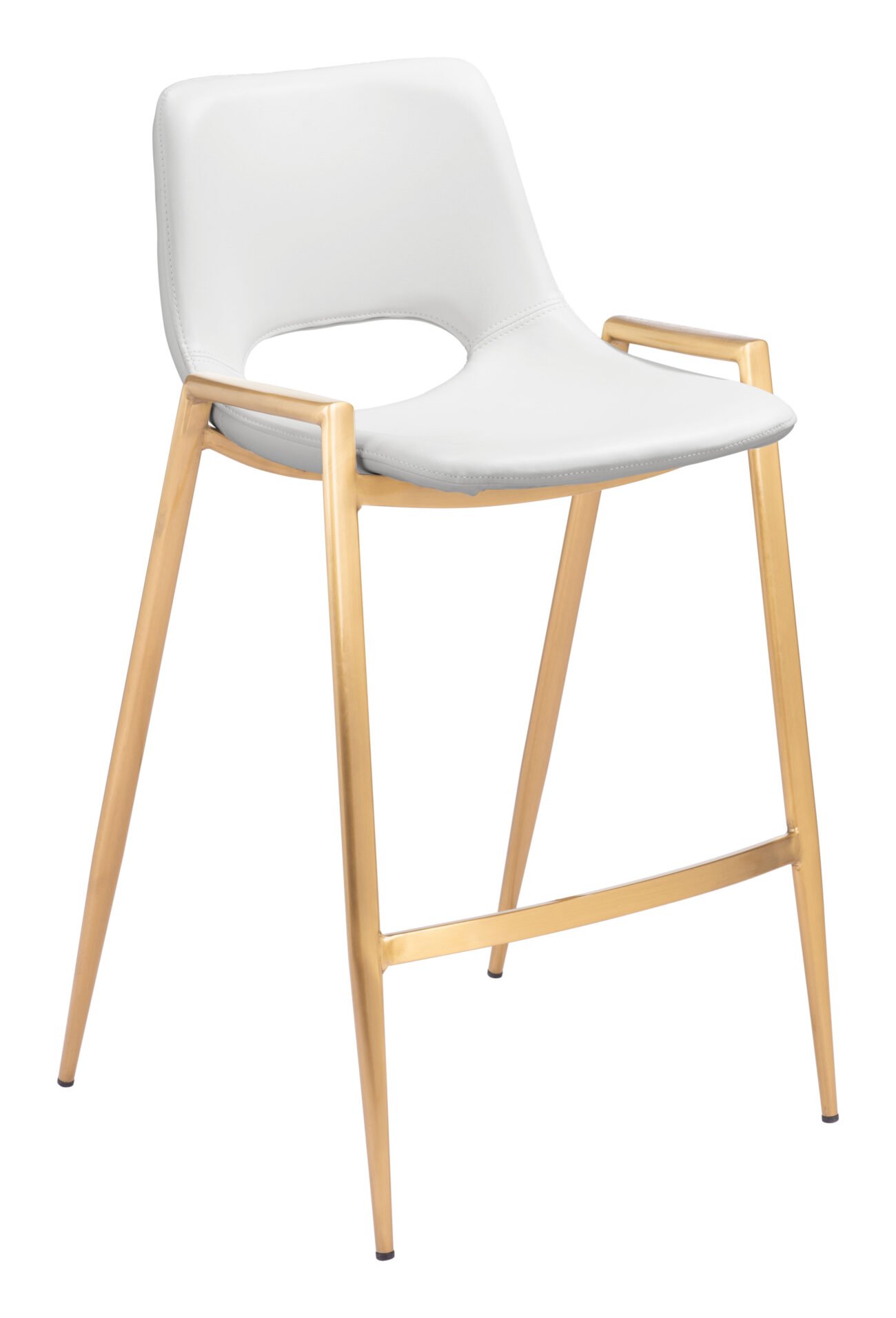 Desi Counter Stool (Set of 2) White & Gold - Image 3