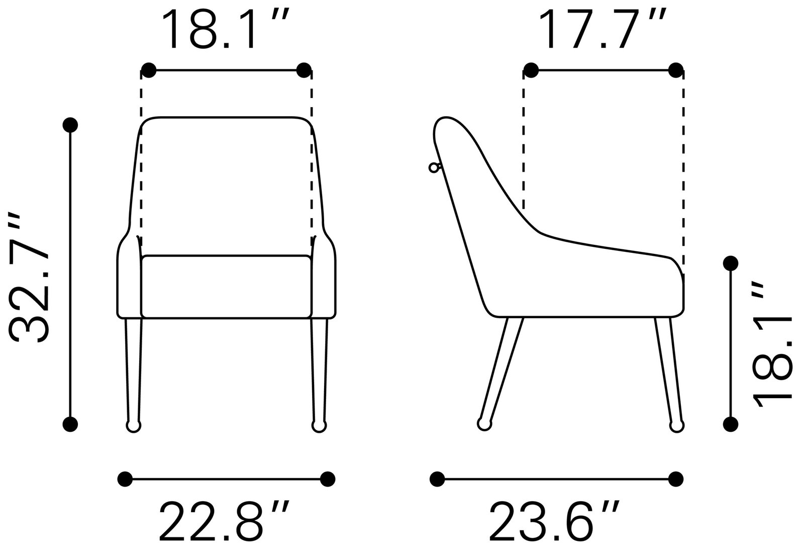 Maxine Dining Chair White & Gold - Image 11