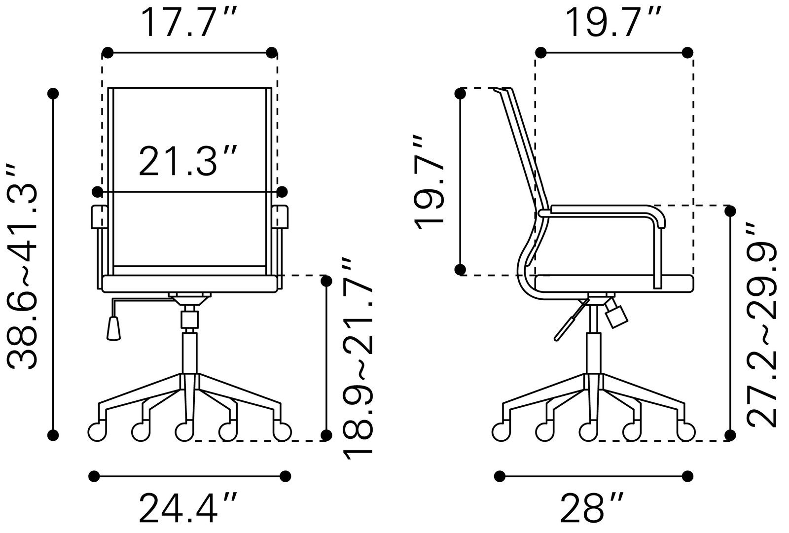 Auction Office Chair Espresso - Image 12