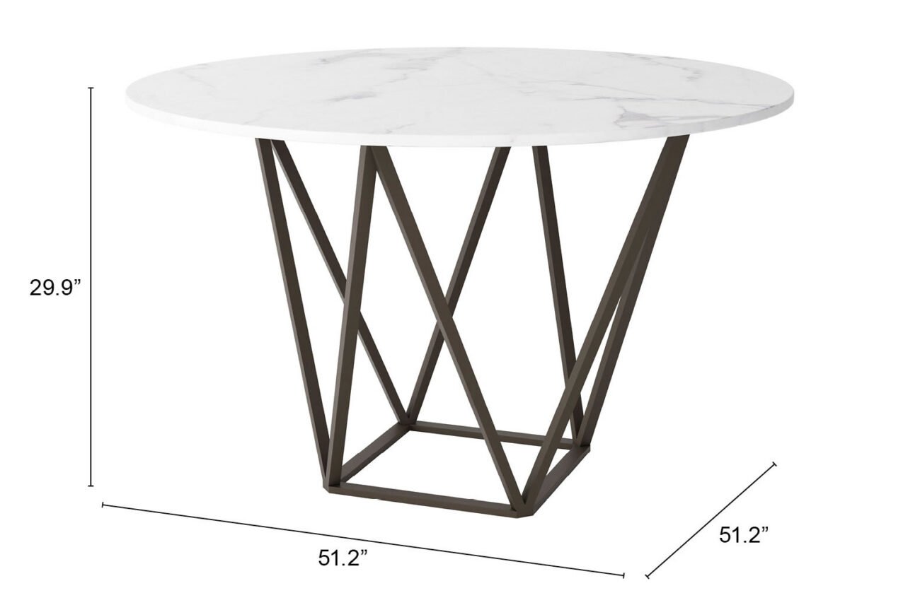 Tintern Dining Table White & Antique Bronze - Image 9