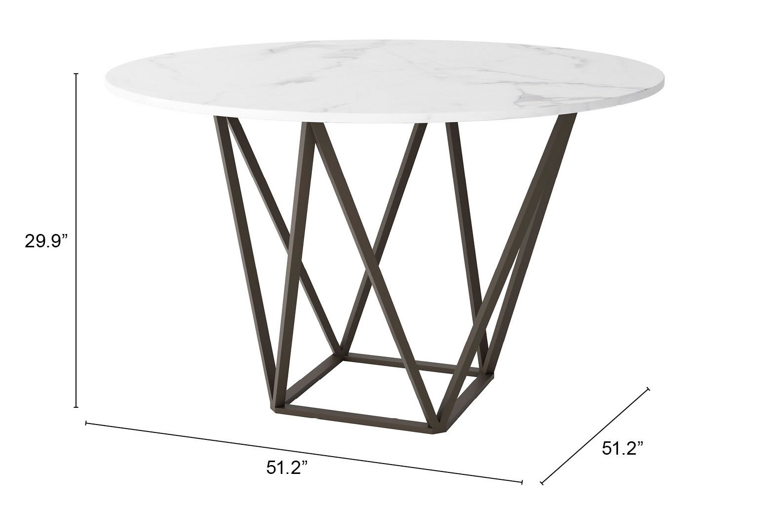 Tintern Dining Table White & Antique Bronze - Image 9