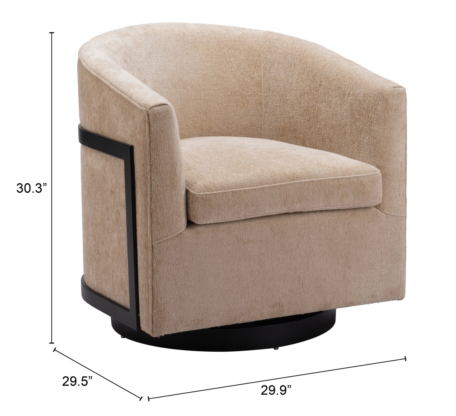 Hanko Swivel Chair Golden Beige - Image 9