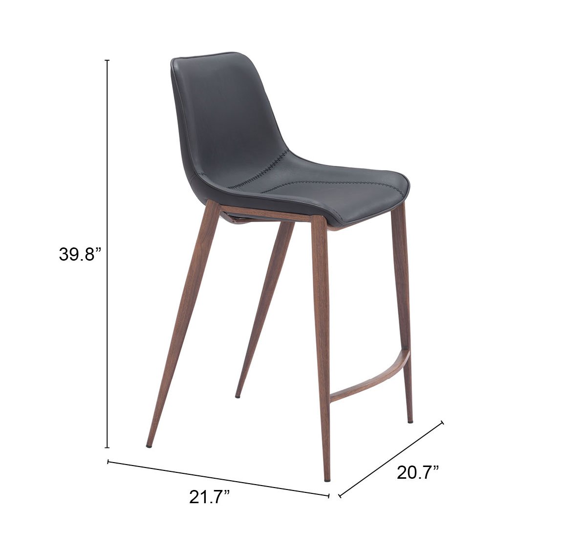 Magnus Counter Stool (Set of 2) Black & Walnut - Image 9