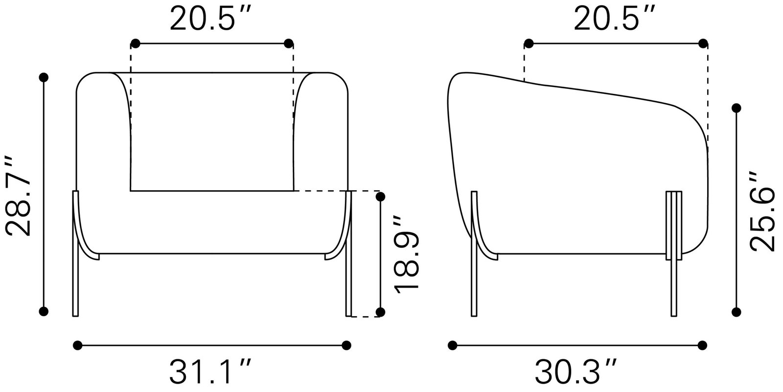 Micaela Armchair Ivory - Image 9