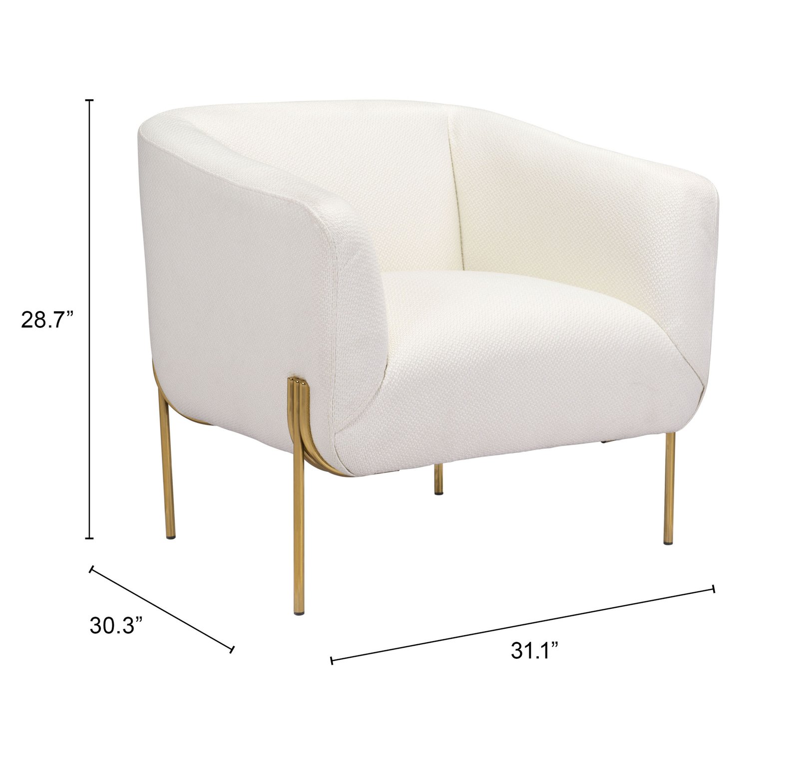 Micaela Armchair Ivory - Image 10
