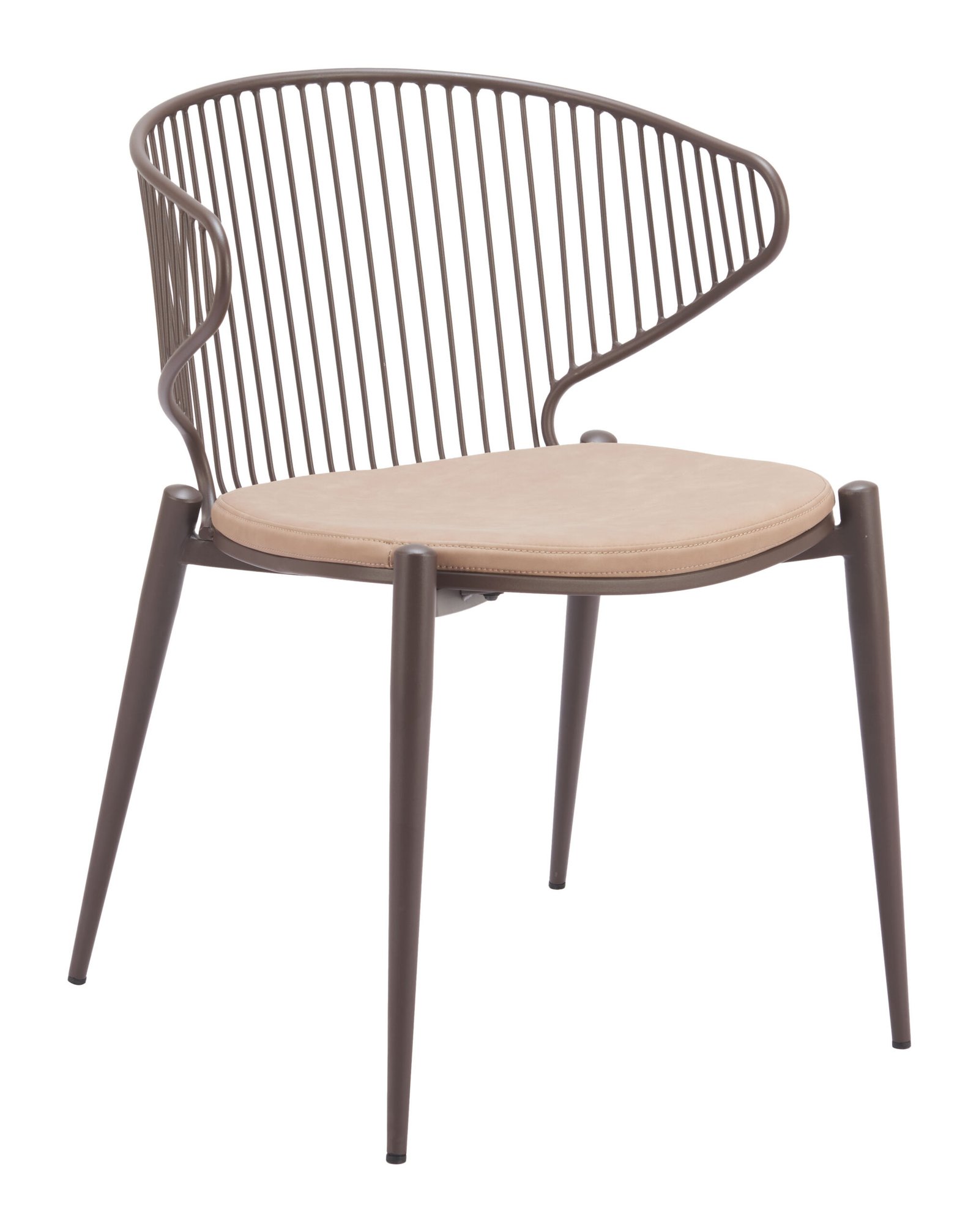 Silues Dining Chair (Set of 2) Taupe & Brown - Image 6