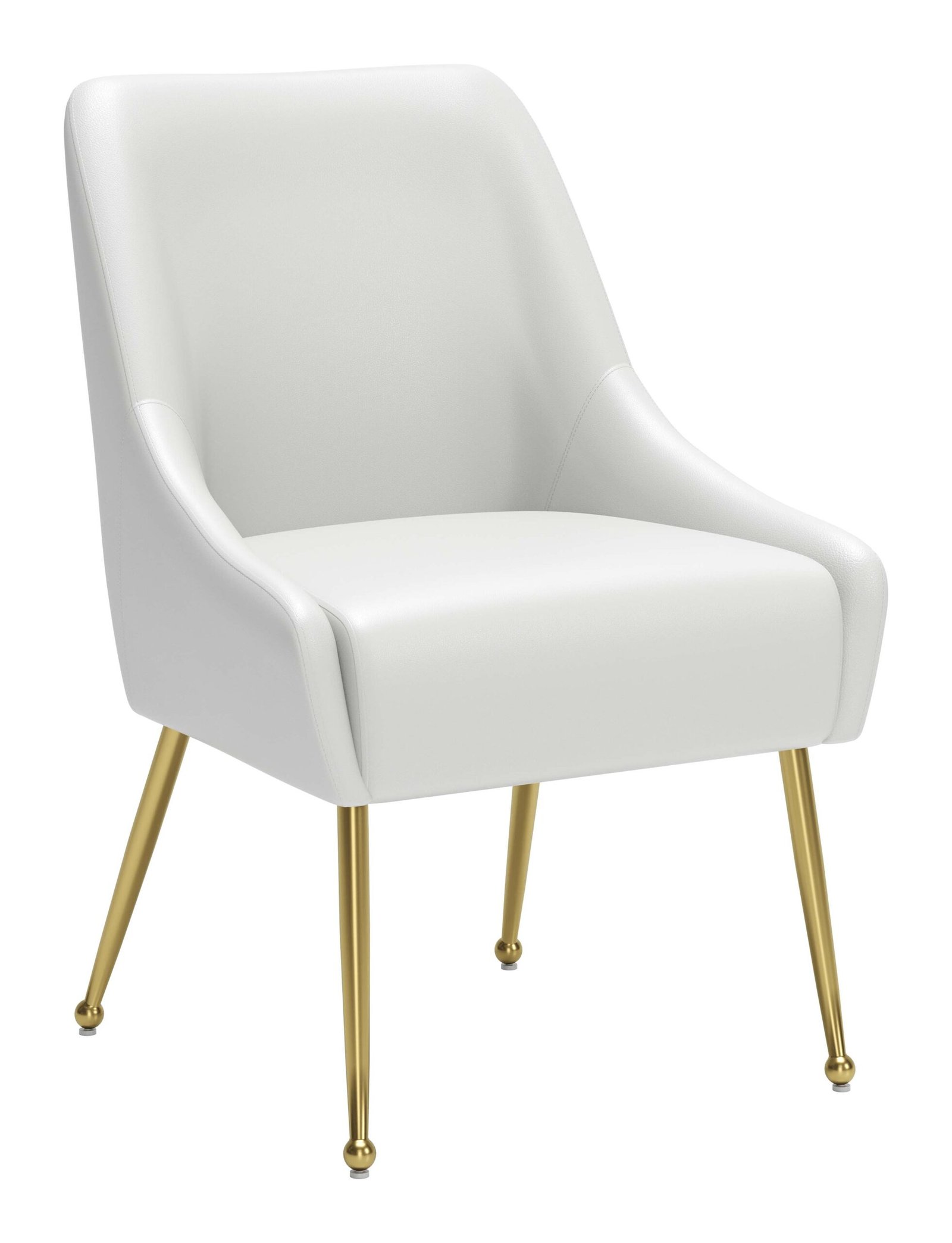 Maxine Dining Chair White & Gold - Image 3