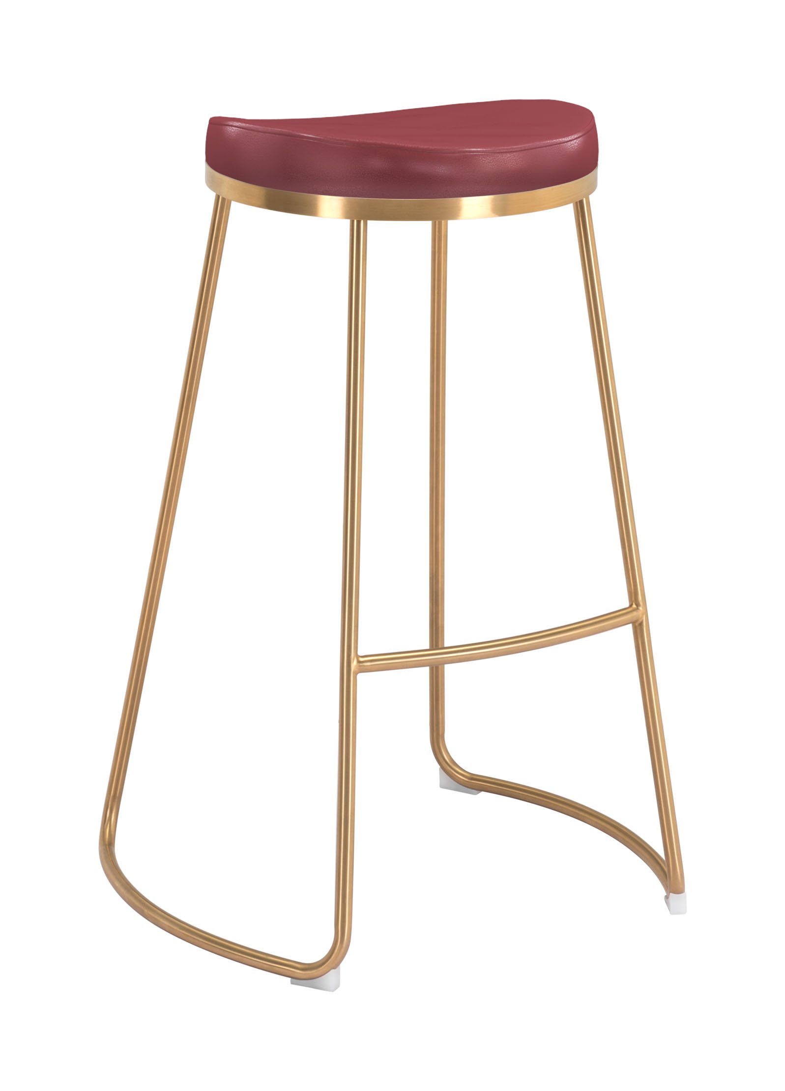 Bree Barstool (Set of 2) Burgundy & Gold - Image 4