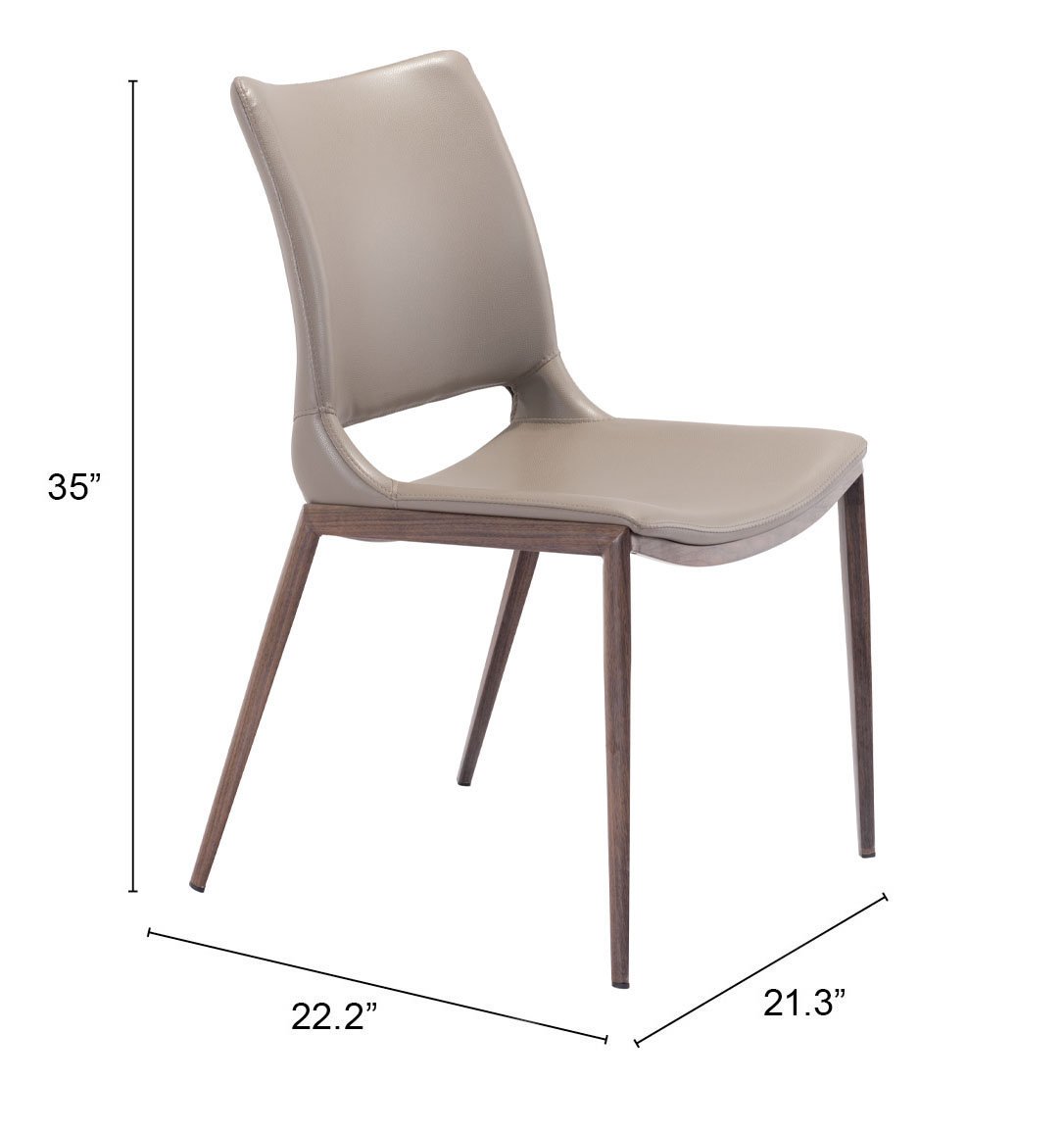 Ace Dining Chair (Set of 2) Brown & Walnut - Image 10