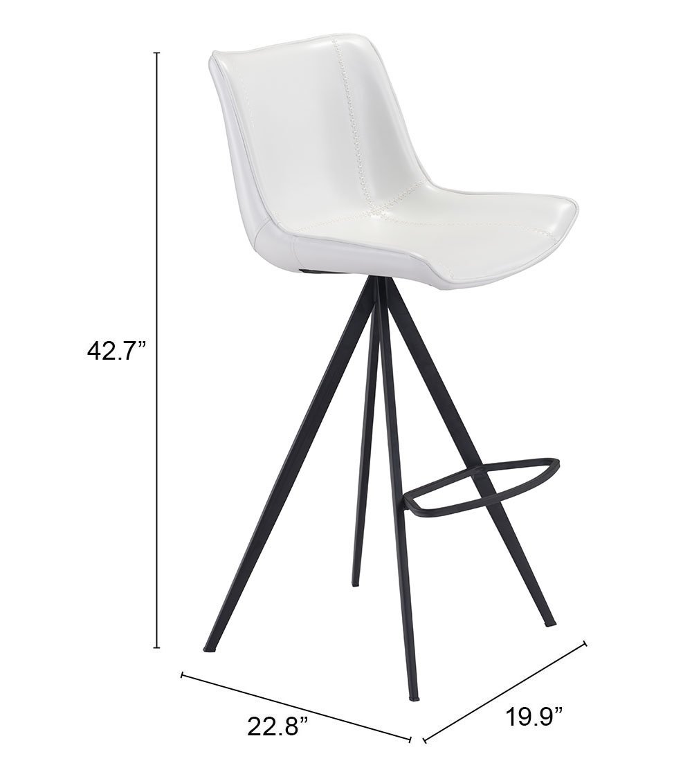 Aki Barstool (Set of 2) White & Black - Image 9