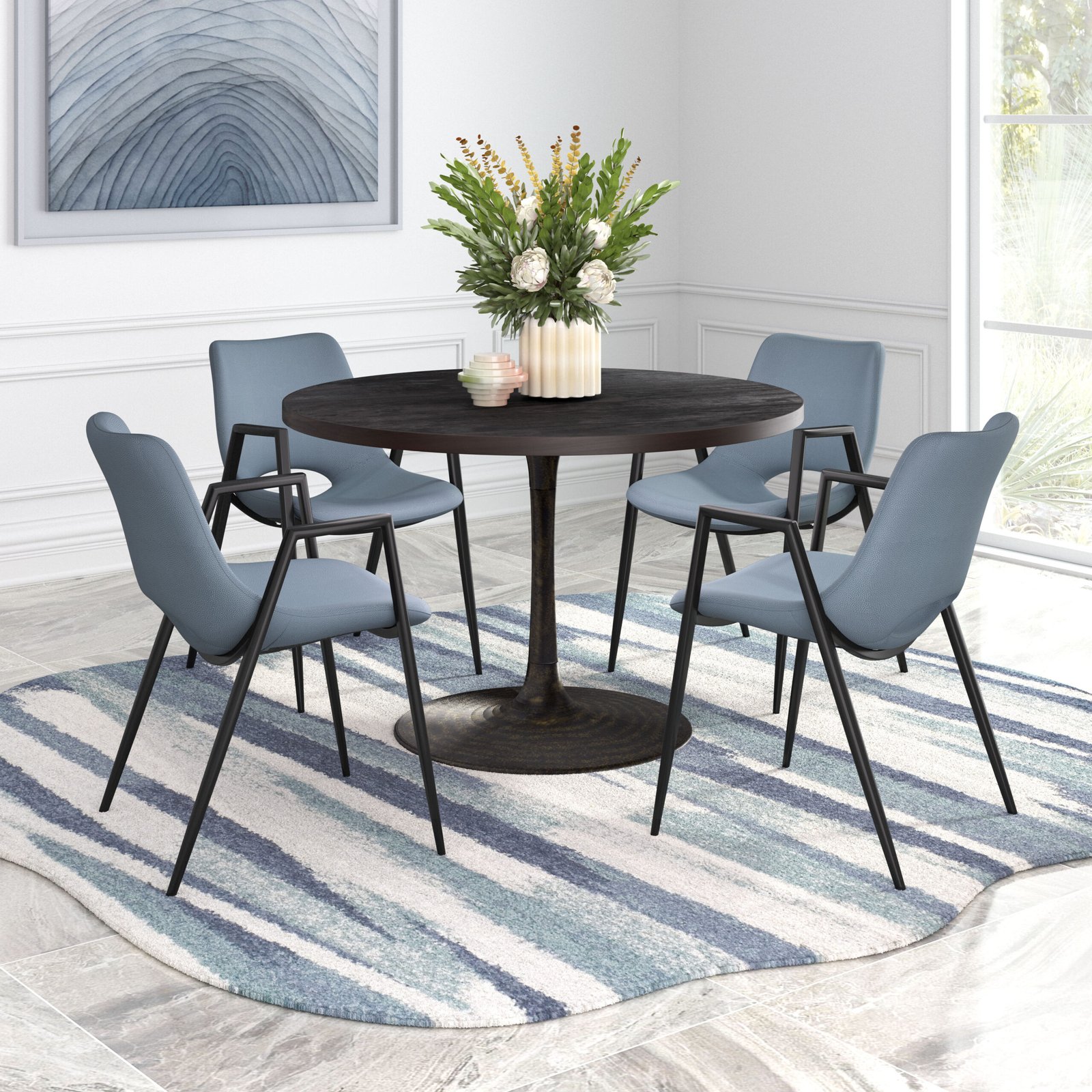 Desi Dining Chair (Set of 2) Azure Gray - Image 2