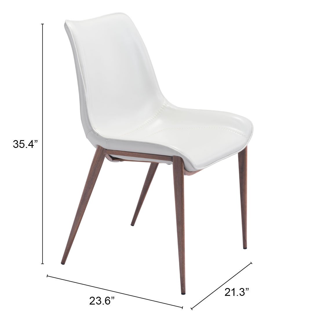 Magnus Dining Chair (Set of 2) White & Walnut - Image 10
