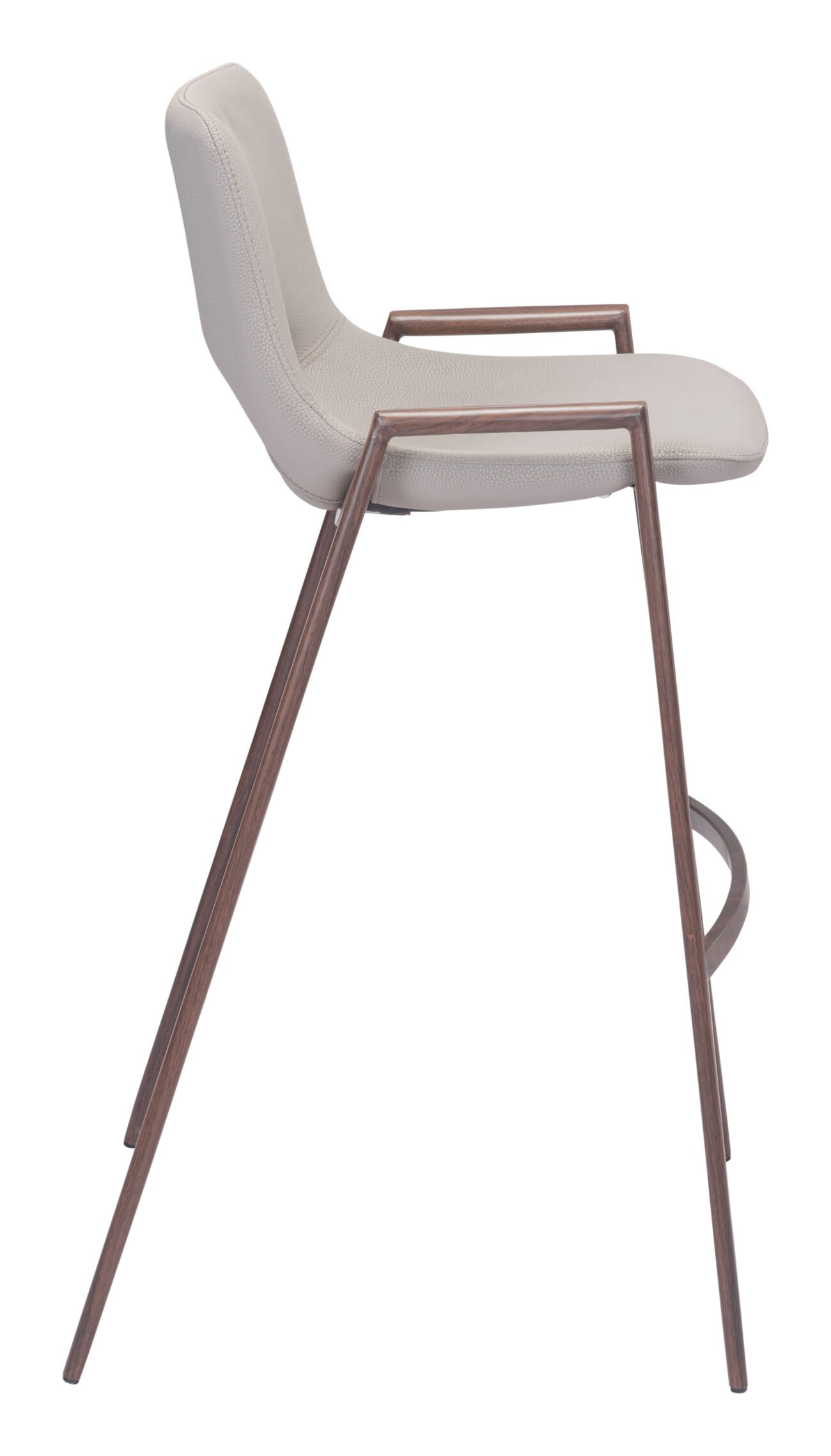 Desi Barstool (Set of 2) Beige & Walnut - Image 5
