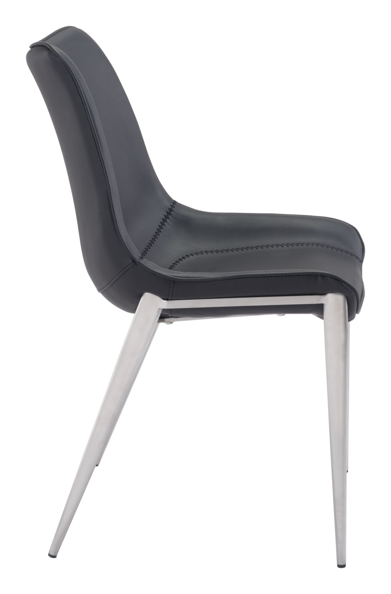 Magnus Dining Chair (Set of 2) Black & Silver - Image 5