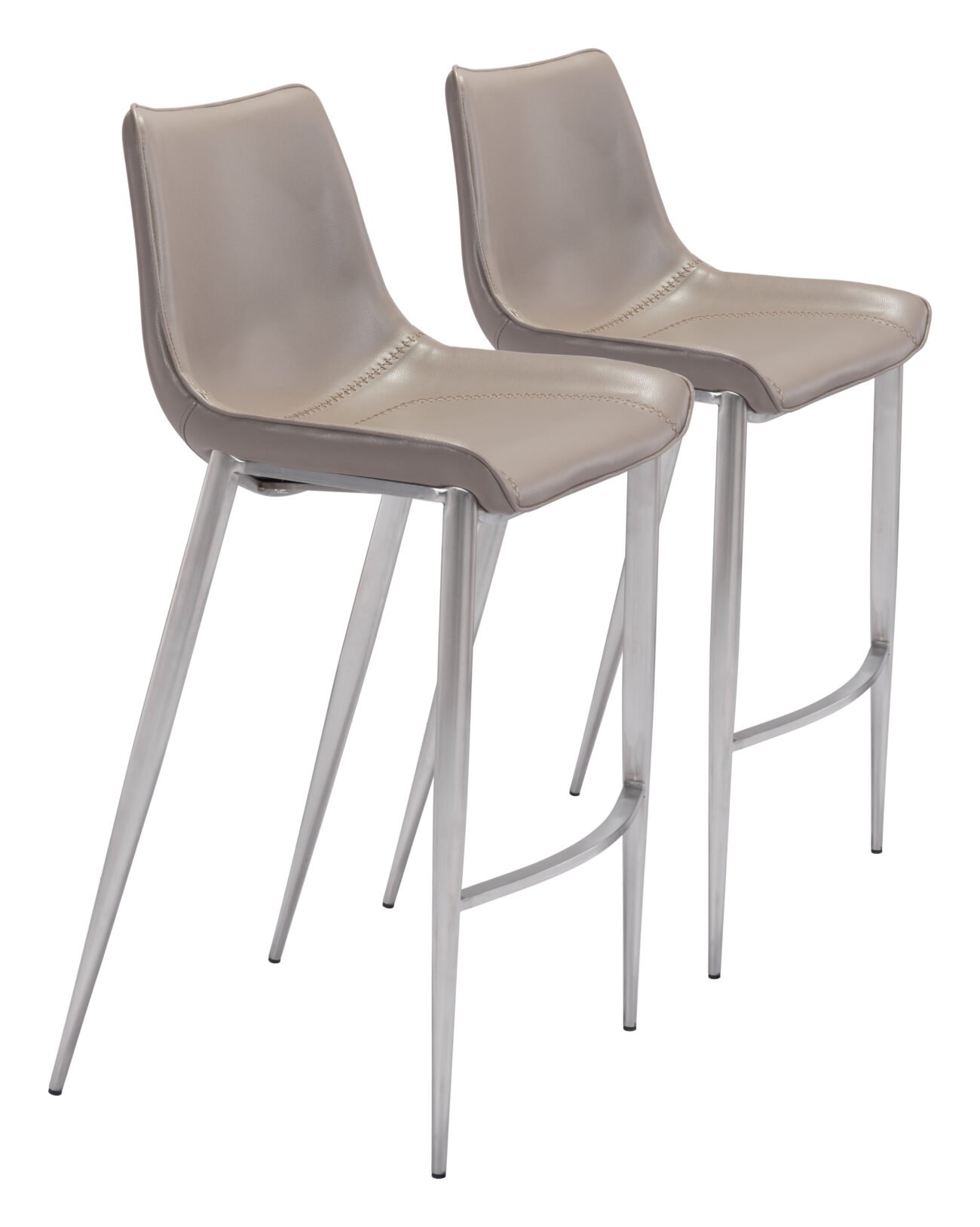 Magnus Barstool (Set of 2) Brown & Silver - Image 11