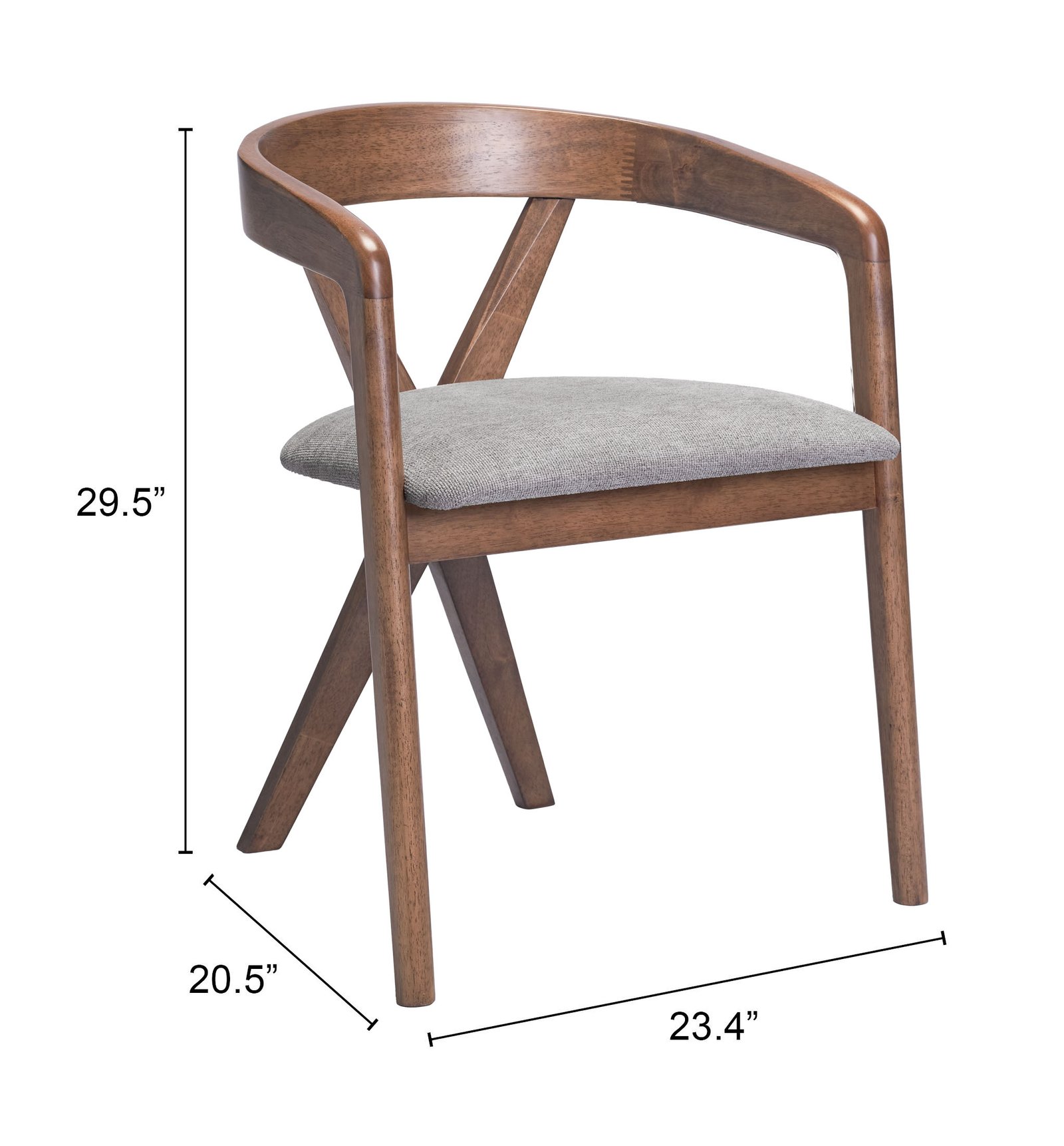 Cairo Dining Chair Dove Gray & Walnut - Image 8