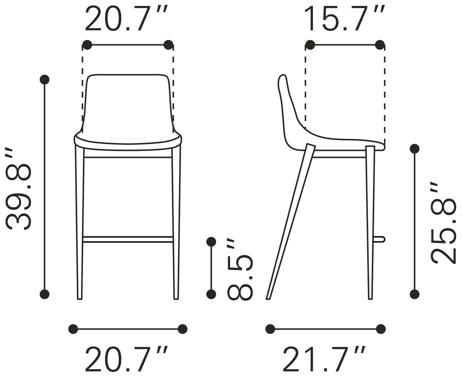 Magnus Counter Stool (Set of 2) Black & Walnut - Image 8