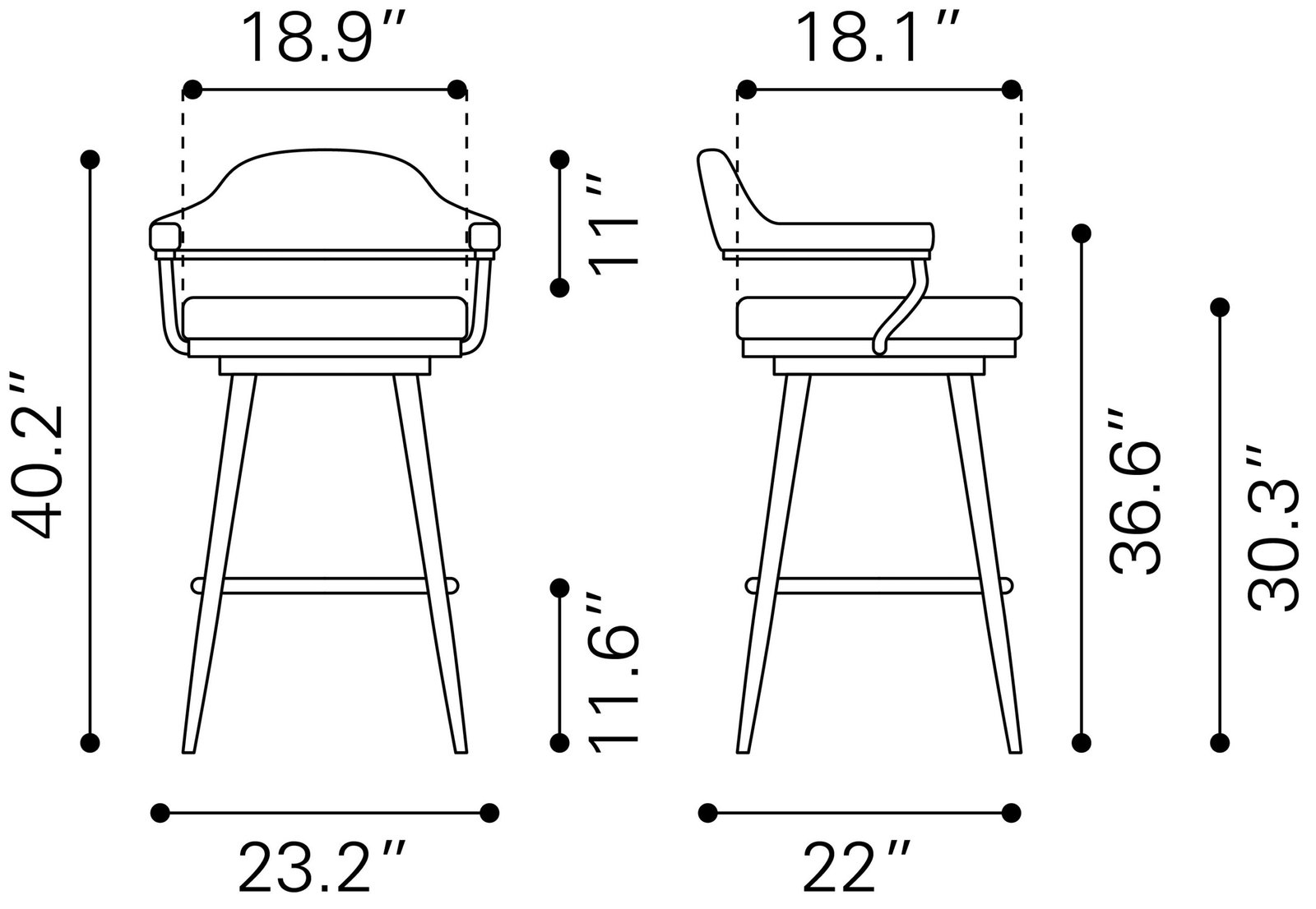 Vagur Swivel Barstool Black - Image 10