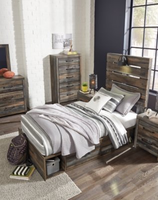 Drystan Twin Panel Bed with 2 Storage Drawers - Image 6