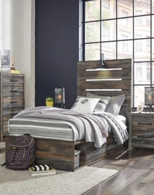 Drystan Twin Panel Bed with 2 Storage Drawers - Image 3