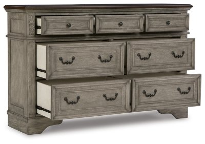 Lodenbay Queen Upholstered Panel Bed, Dresser and Nightstand - Image 4
