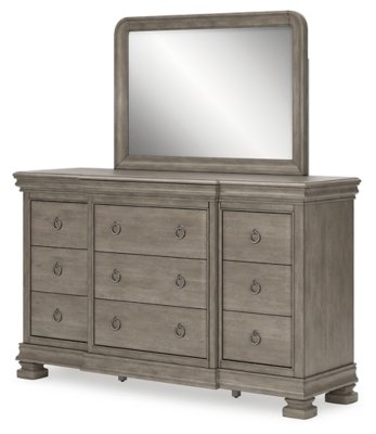 Lexorne King Sleigh Bed, Dresser and Mirror - Image 5