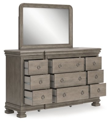 Lexorne King Sleigh Bed, Dresser and Mirror - Image 3