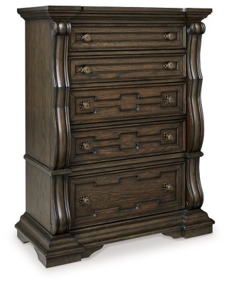 Maylee Queen Upholstered Bed, Dresser, Chest and Nightstand - Image 8