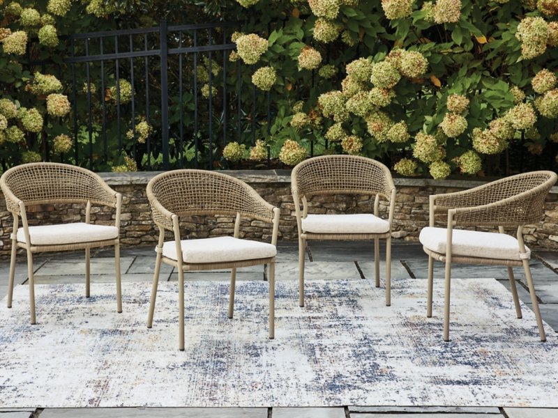 Ocean Park Outdoor Arm Chair with Cushion (Set of 4) - Image 3