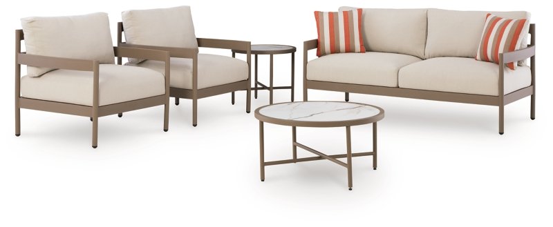 Big Creek Cove Outdoor Love/Chairs/Tables Set (Set of 5) - Image 4