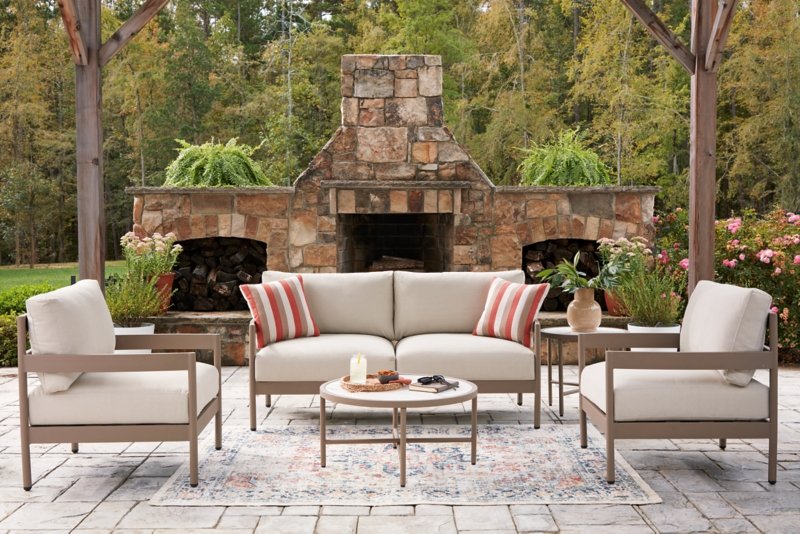 Big Creek Cove Outdoor Love/Chairs/Tables Set (Set of 5) - Image 3