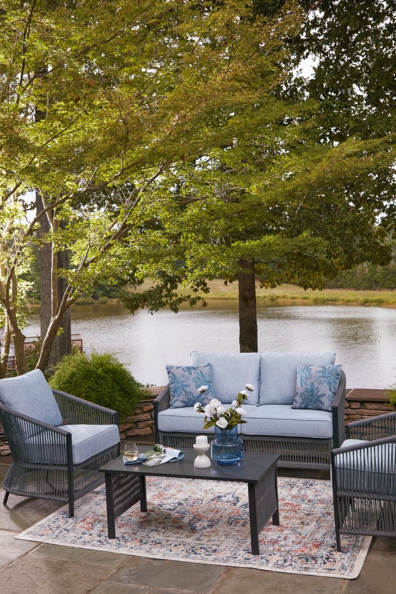 Bodega Island Outdoor Love/Chairs/Table Set (Set of 4) - Image 11