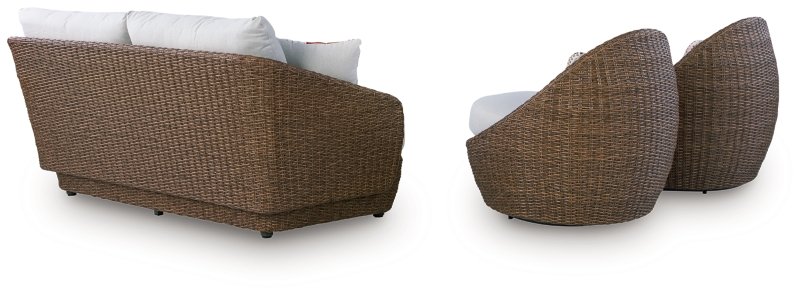 Cardiff Beach Outdoor Loveseat/2 Swivel Chairs (Set of 3) - Image 5