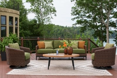 Horizon Hall Outdoor Sofa, 2 Lounge Chairs, Ottoman and Coffee Table - Image 12