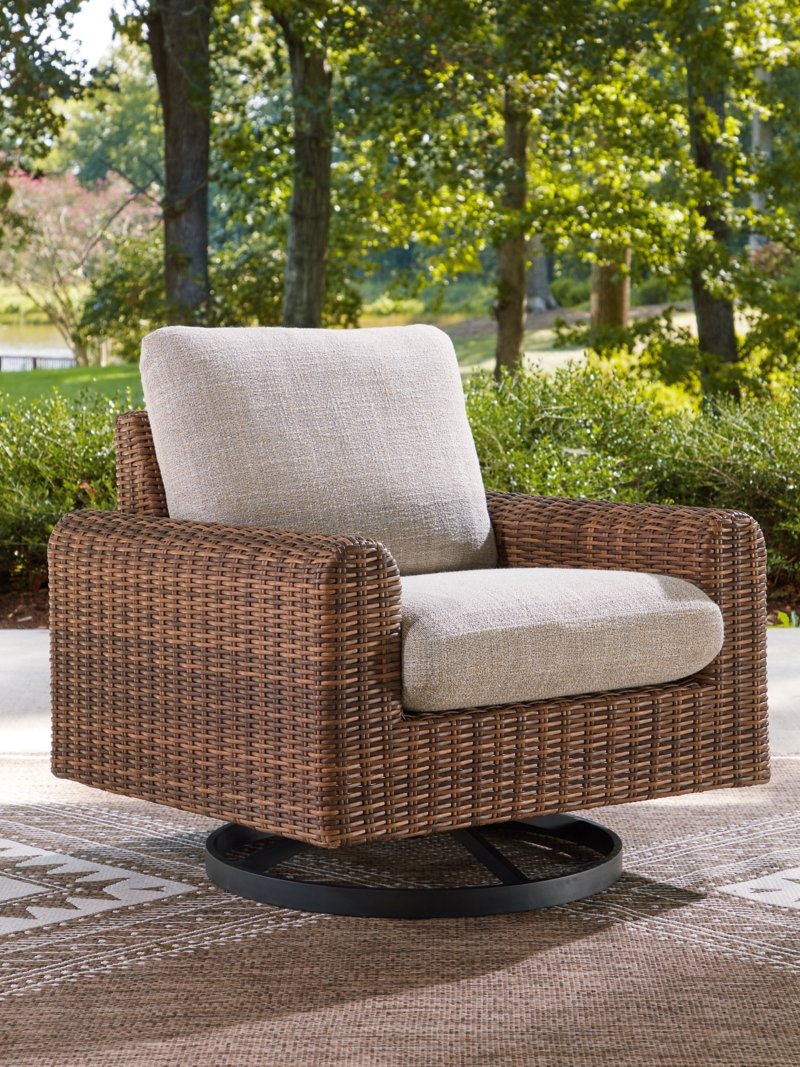 Angel Island Outdoor Swivel Lounge Chair with Cushion - Image 3