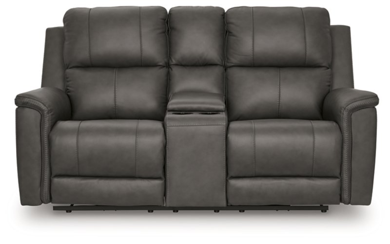 Burnley Power Reclining Loveseat with Console - Image 5