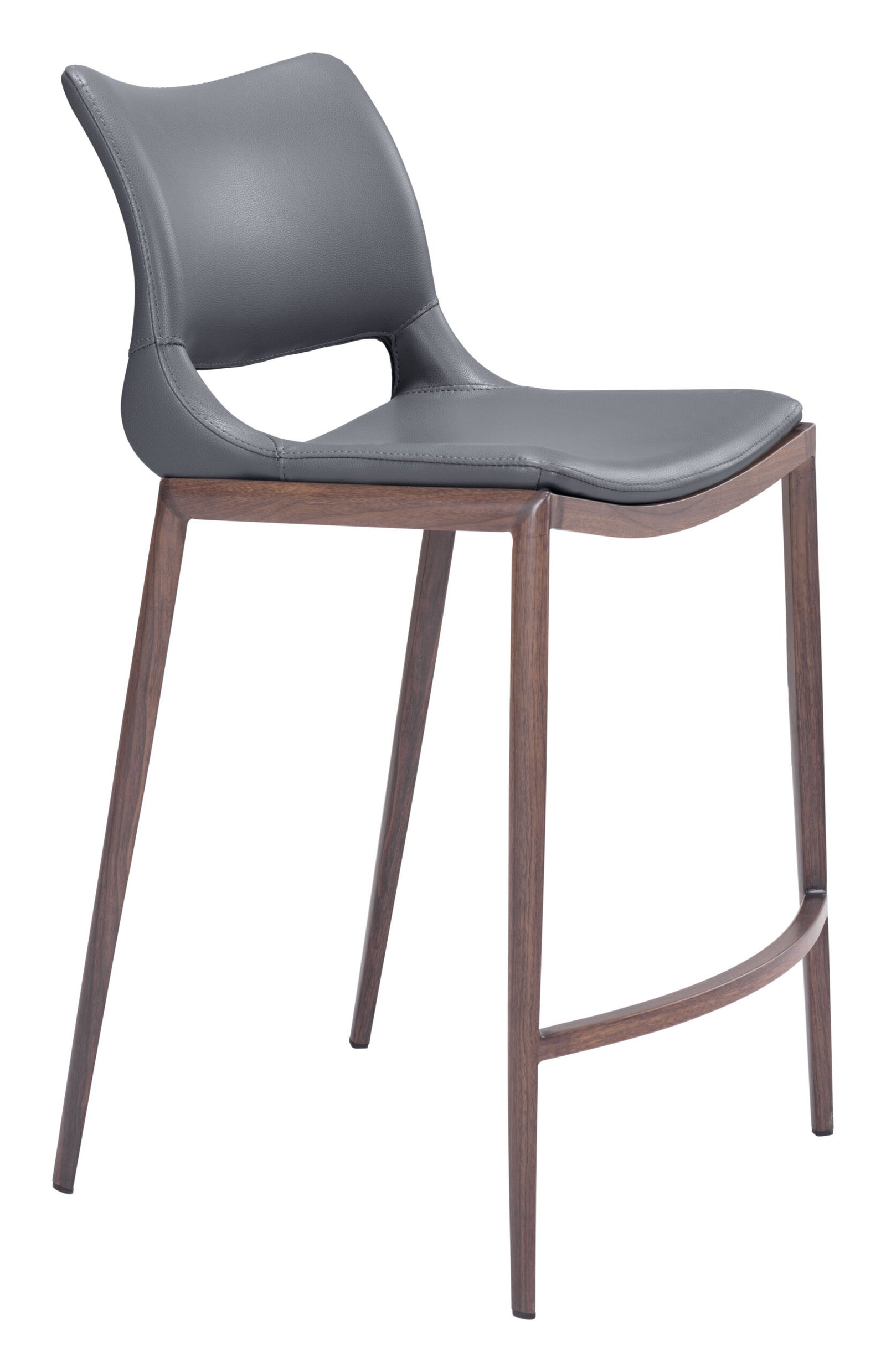 Ace Counter Stool (Set of 2) Dark Gray & Walnut - Image 2